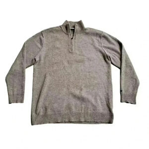Mens Columbia Wool Blend 1/4 Zip Brown Pull Over Sweater Sz XL